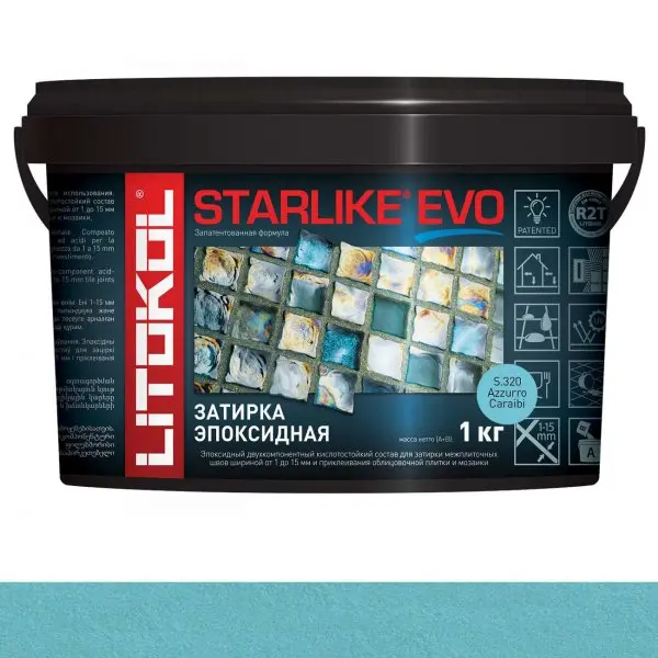Затирочная смесь Litokol Starlike Evo S.320 Azzurro Caraibi 1 кг